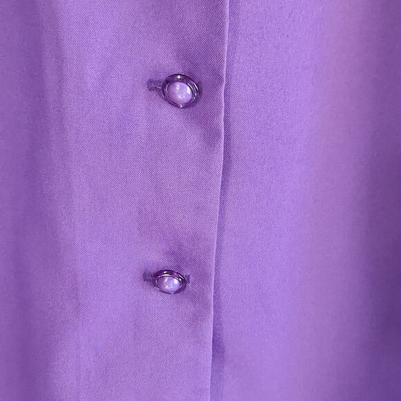 Vintage Anthony Richards Womens Purple Blazer Jacket Size LG Ruffle Button Front - Picture 5 of 9